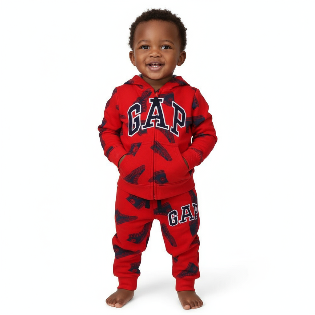 Red GAP Kids Tracksuit | 100% Soft Cotton | Sizes 12‑18M, 18‑24M, 2T, 3T