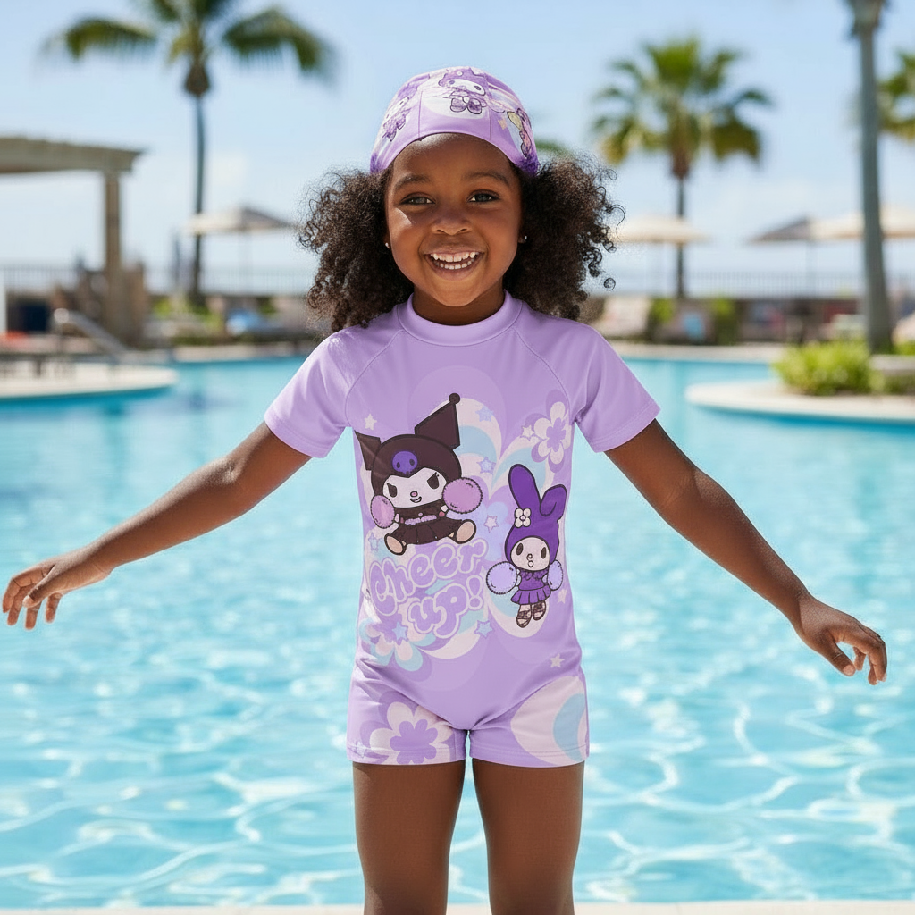 Girls’ Swimming Costumes | kuromi | Comfortable & Stylish Swimwear |purple