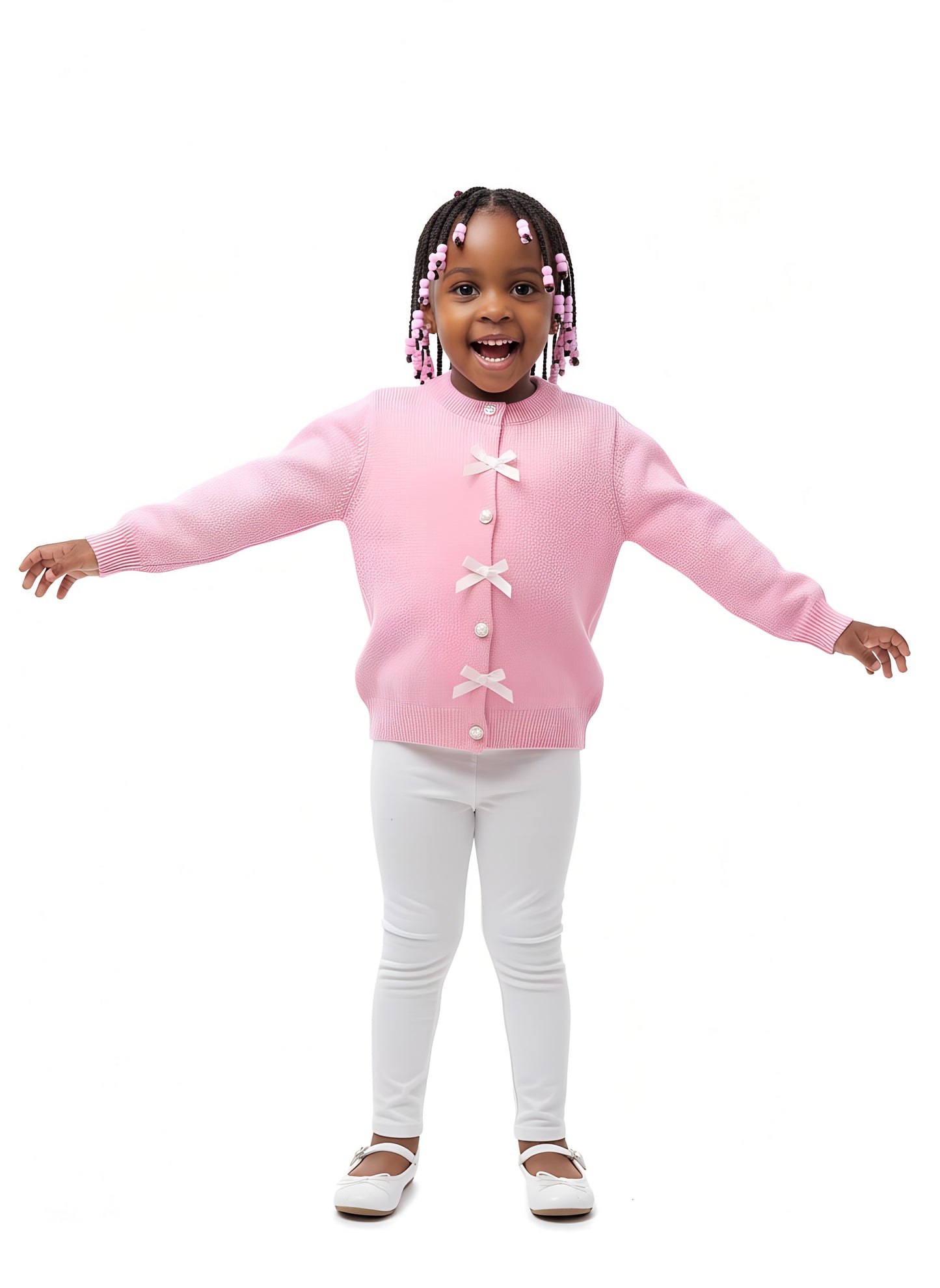Girls’ Knitted Quality Sweaters with Buttons | Sizes 1–5 Years