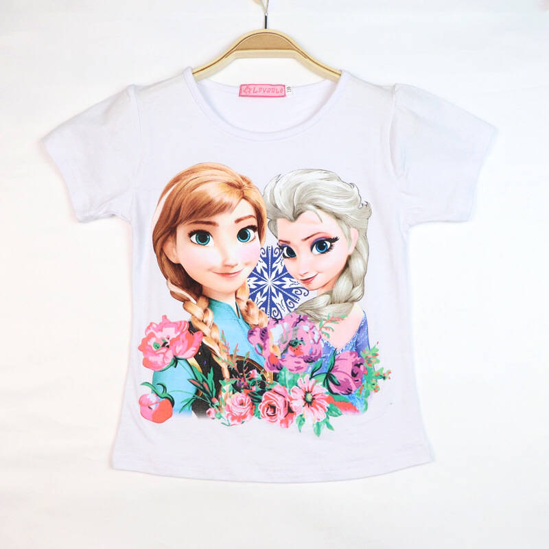 White Frozen-Themed girls t-shirt front side