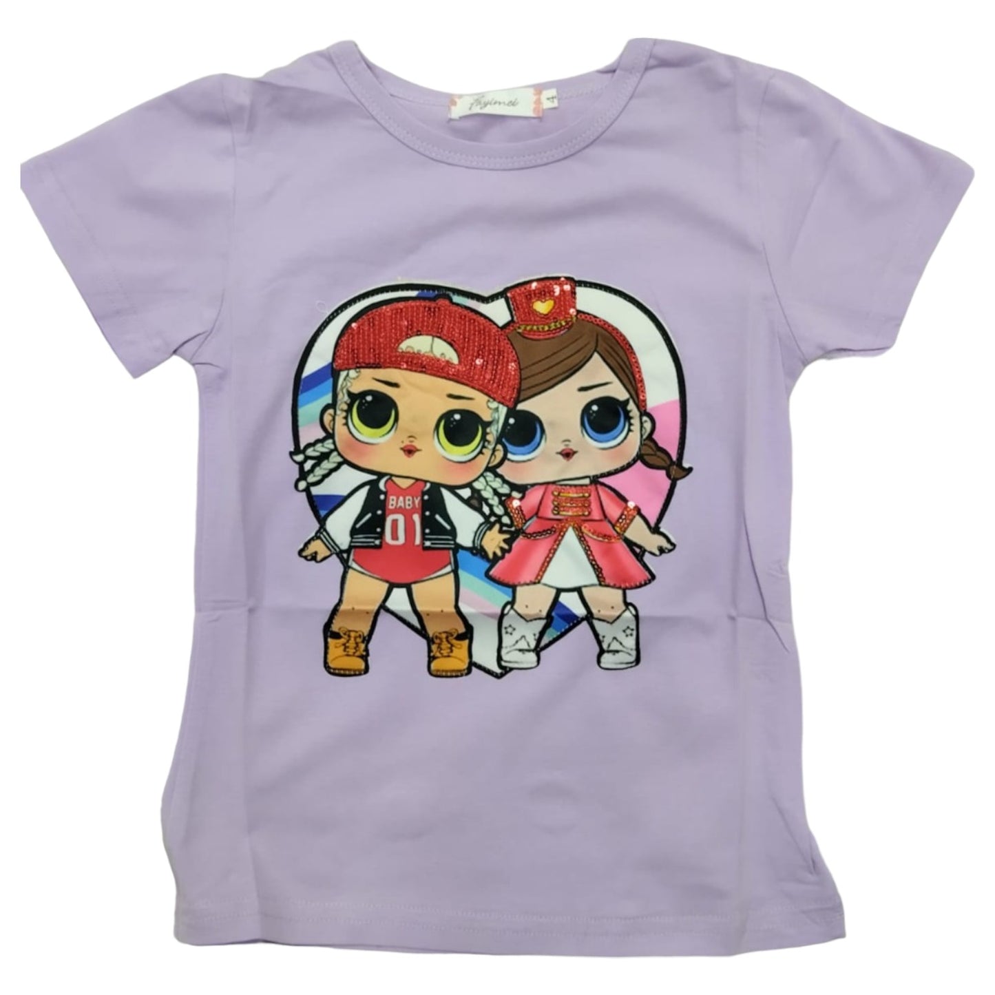Stella Lou Themed Girls Sequin T-shirts