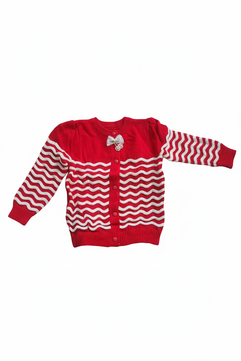 Red stripped long-sleeved sweater