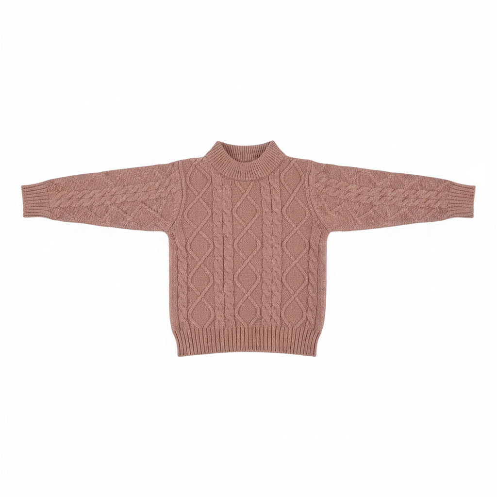 Brown long sleeved knit pattern sweater