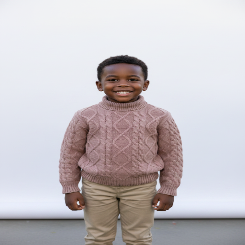Brown long sleeved knit pattern sweater