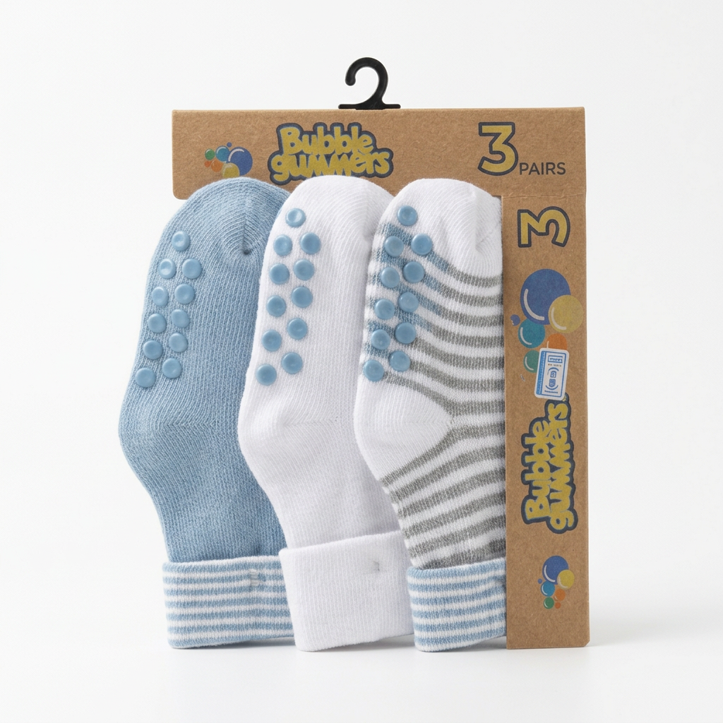 Baby Anti-Skid Socks in Blue & Pink | Non-Slip Baby Socks Kenya