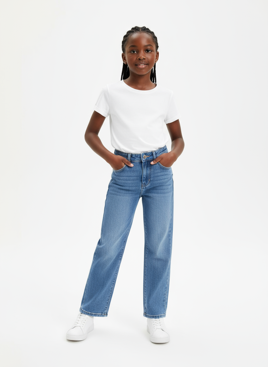 Blue Denim Jeans for Girls | Durable & Stylish Everyday Wear | Sizes 8–14