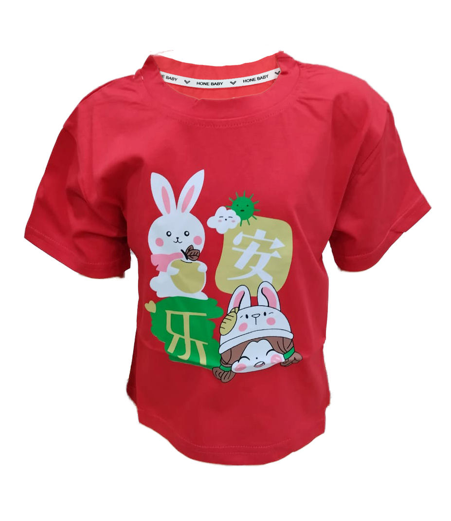 Red Short-Sleeved Girls T-Shirts