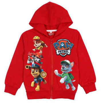 Red Patrol Themed Boys' Zip-Up Cotton Jacket - Front View