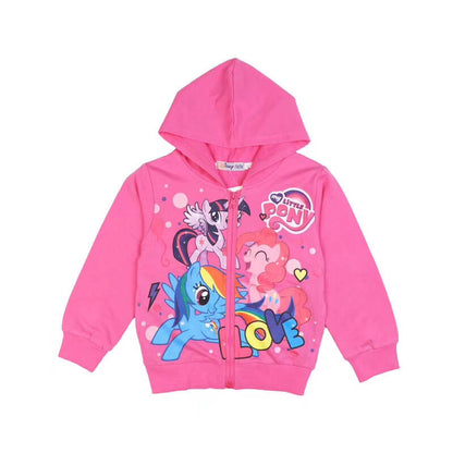 Hot pink Little Pony Themed Girls Jacket Front side