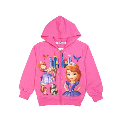 Hot pink Sofia the first themed jacket Front side