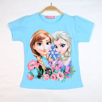 Blue Frozen-themed girls t-shirt front side