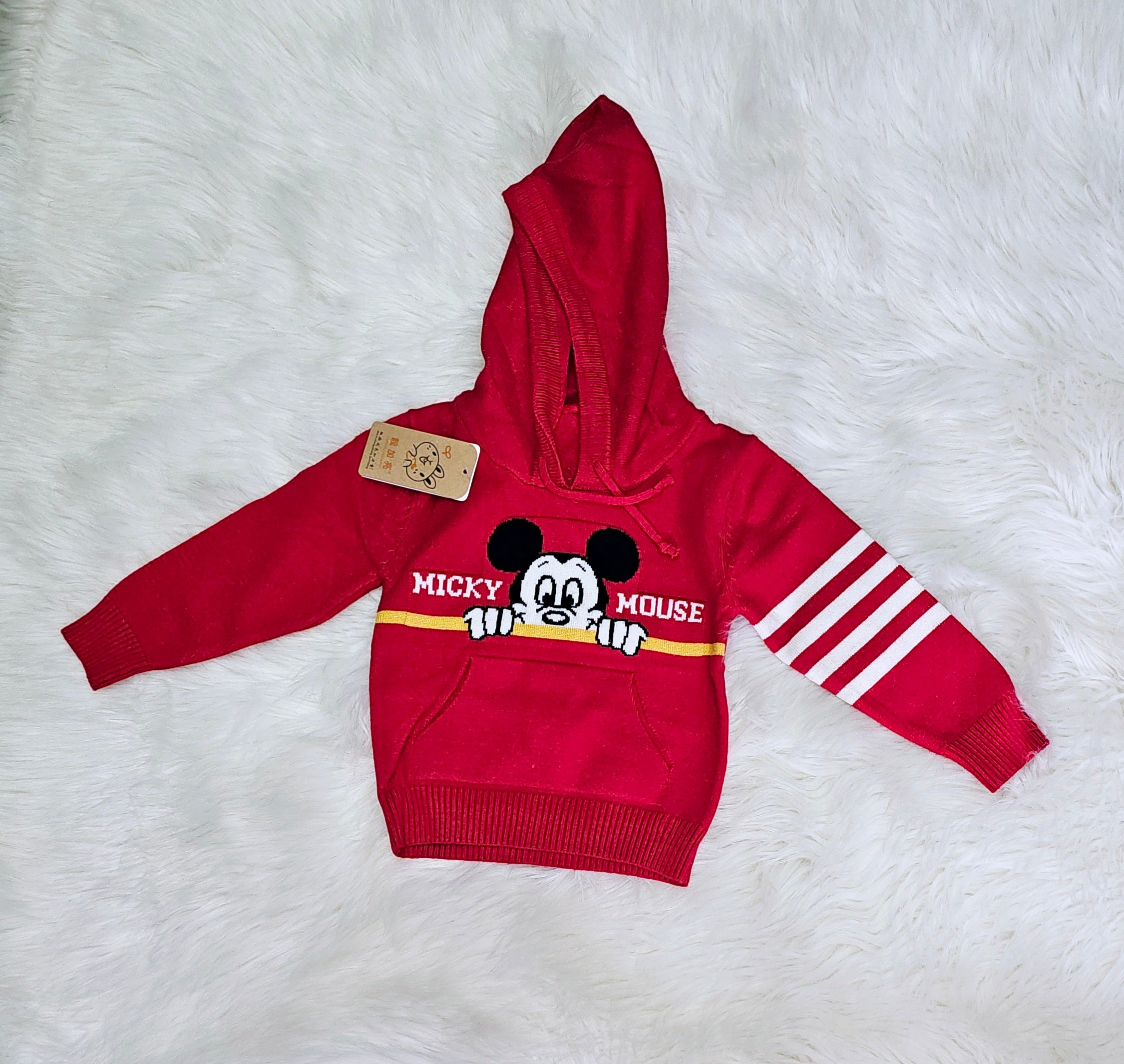 Red Mickey Mouse Kids Sweater