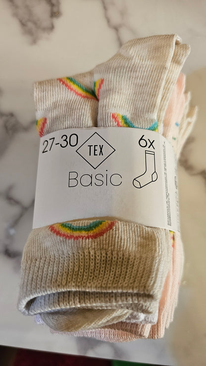 Six pack girls socks