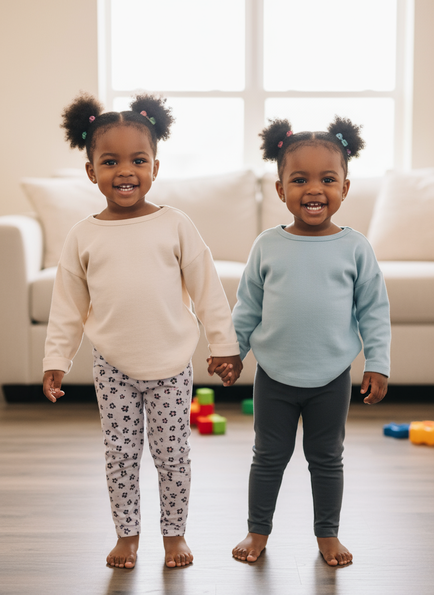 Two Piece Cotton Girls' Tights Set | Size 18 Months | Soft & Stylish Legwear