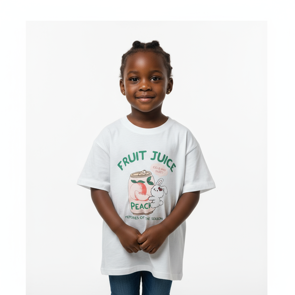 Fruit Juice Girls Short-Sleeved T-Shirt | Ages 3–8 Years | Cotton