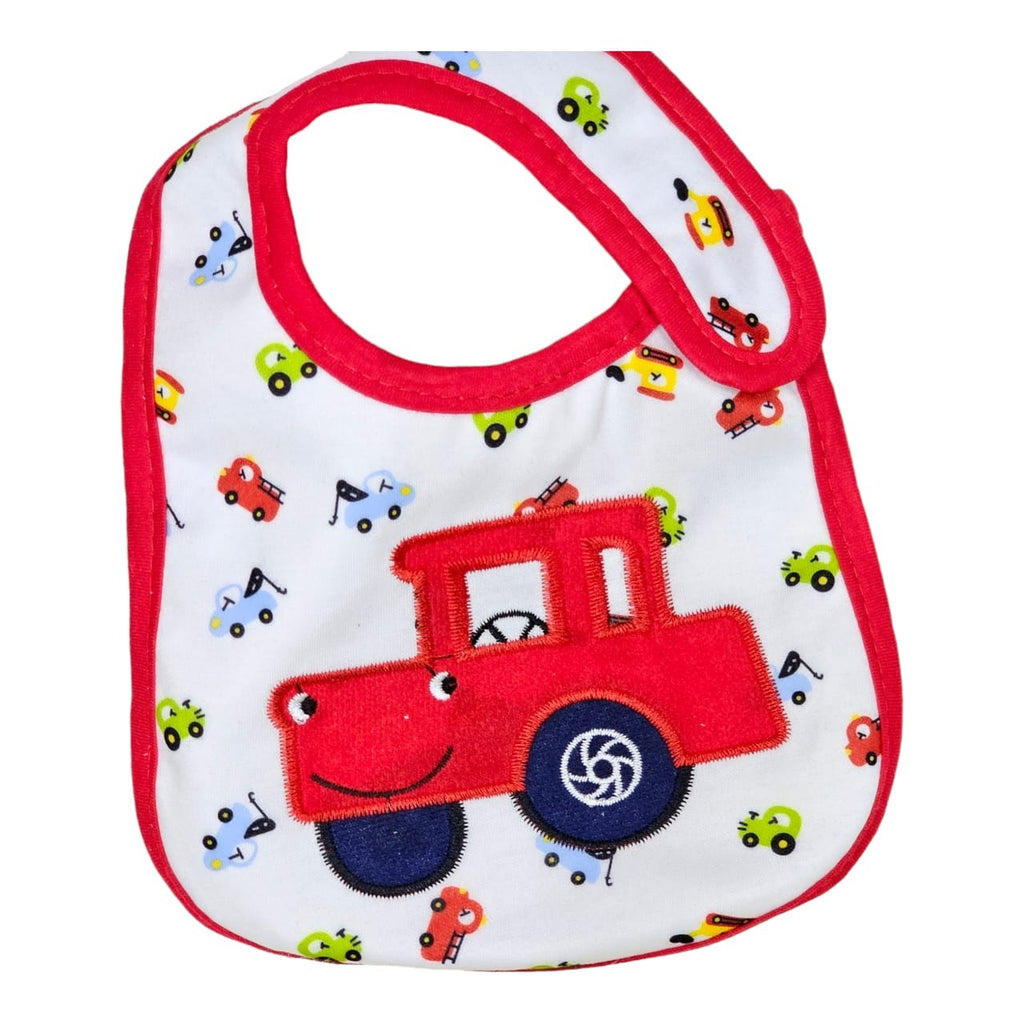 Anchors & Teddy Themed Boys Baby Bibs Set of 5 | Soft & Wipeable Cotton Blend