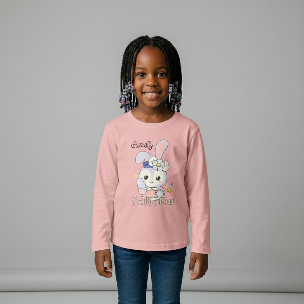 Stella Lou Long-Sleeve Girls T-Shirt | Ages 3–8 | Soft Cotton Comfort