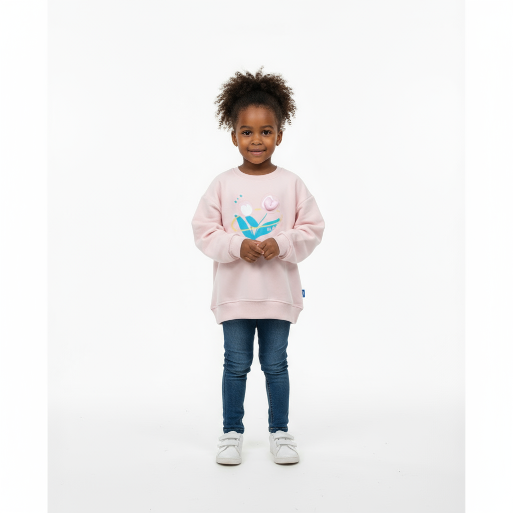 Happy  Girls Sweatshirt | Fun & Cozy Long Sleeve Top | Sizes 3–6 Yrs