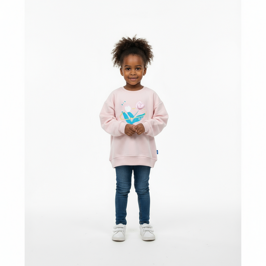 Happy  Girls Sweatshirt | Fun & Cozy Long Sleeve Top | Sizes 3–6 Yrs