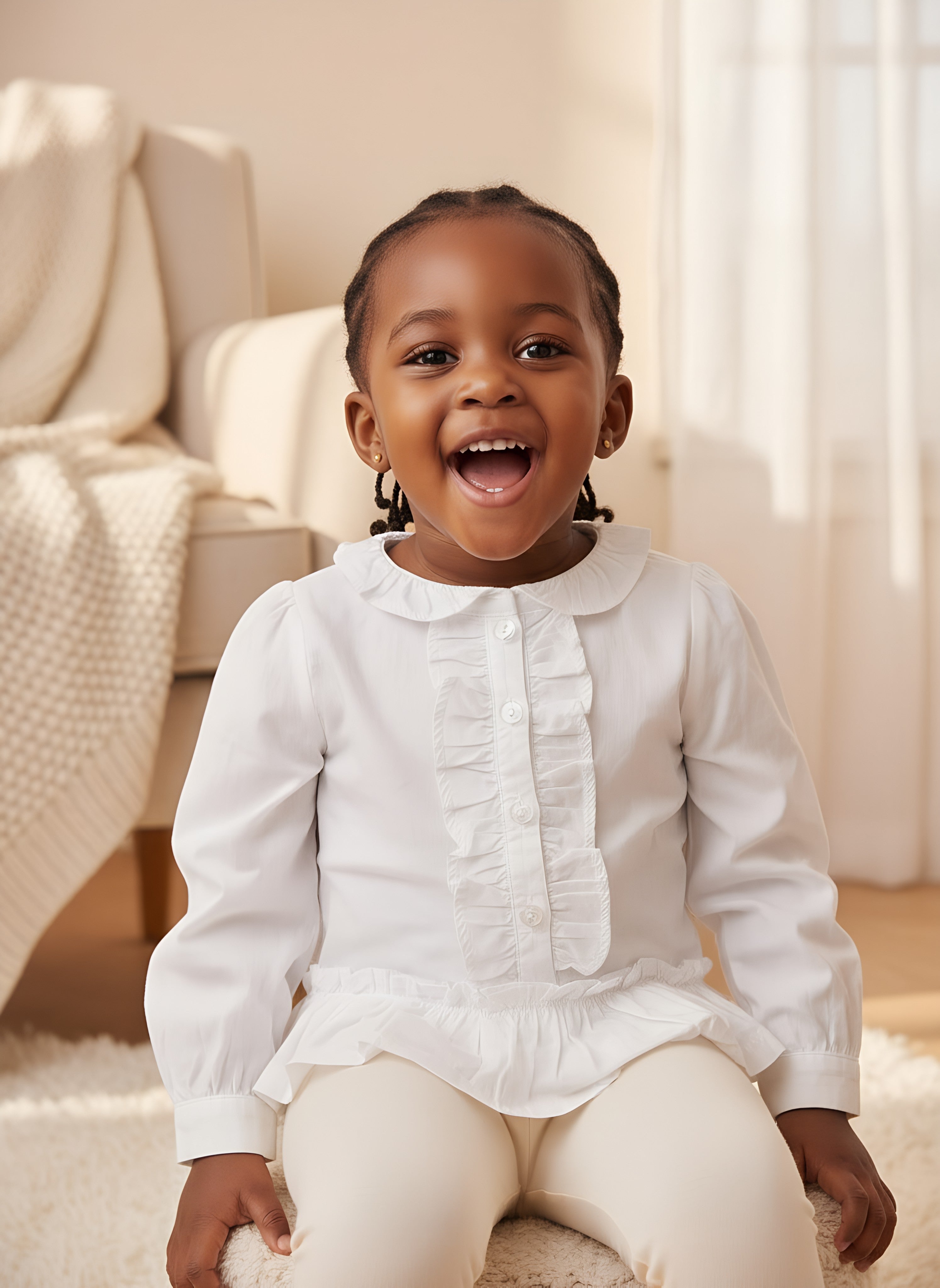 High Quality White Girls Bodysuit Shirt | Ages 3m- 9m| Cute & Comfortable