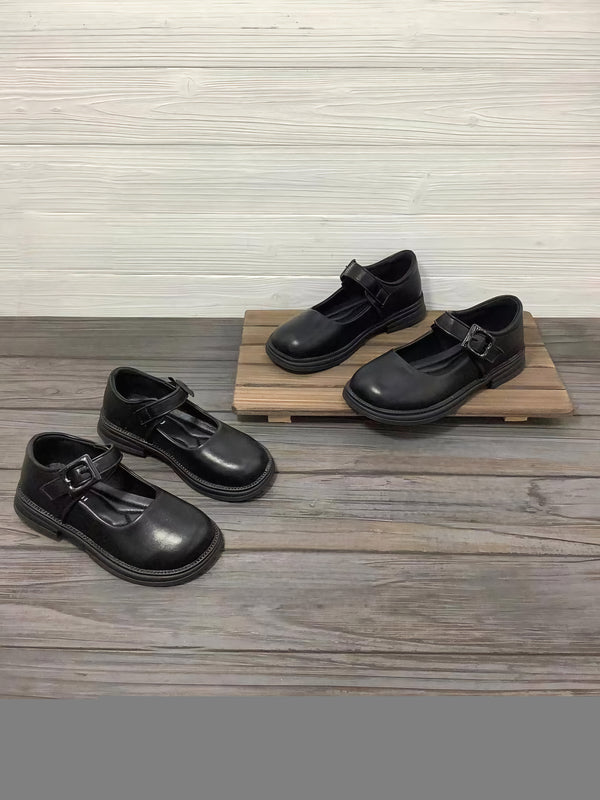Black Girls’ School Shoes | Classic Comfortable Footwear | Sizes 23–36