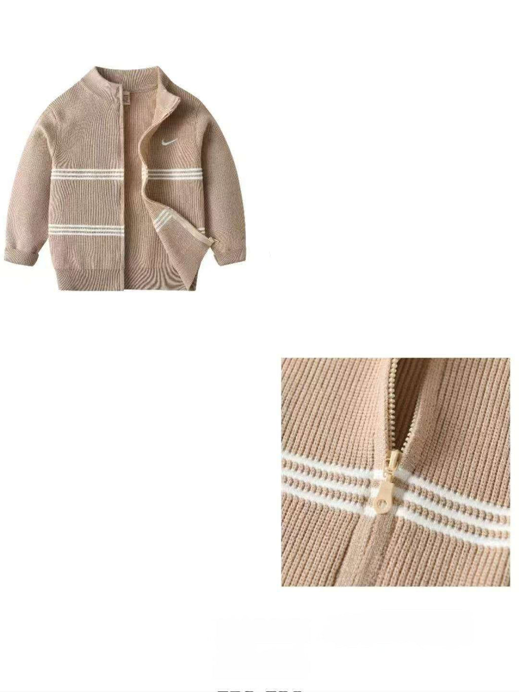 High Quality Boys’ Knitted Nike Sweaters with White Stripes | Sizes 150–180 | Black, Grey, Brown