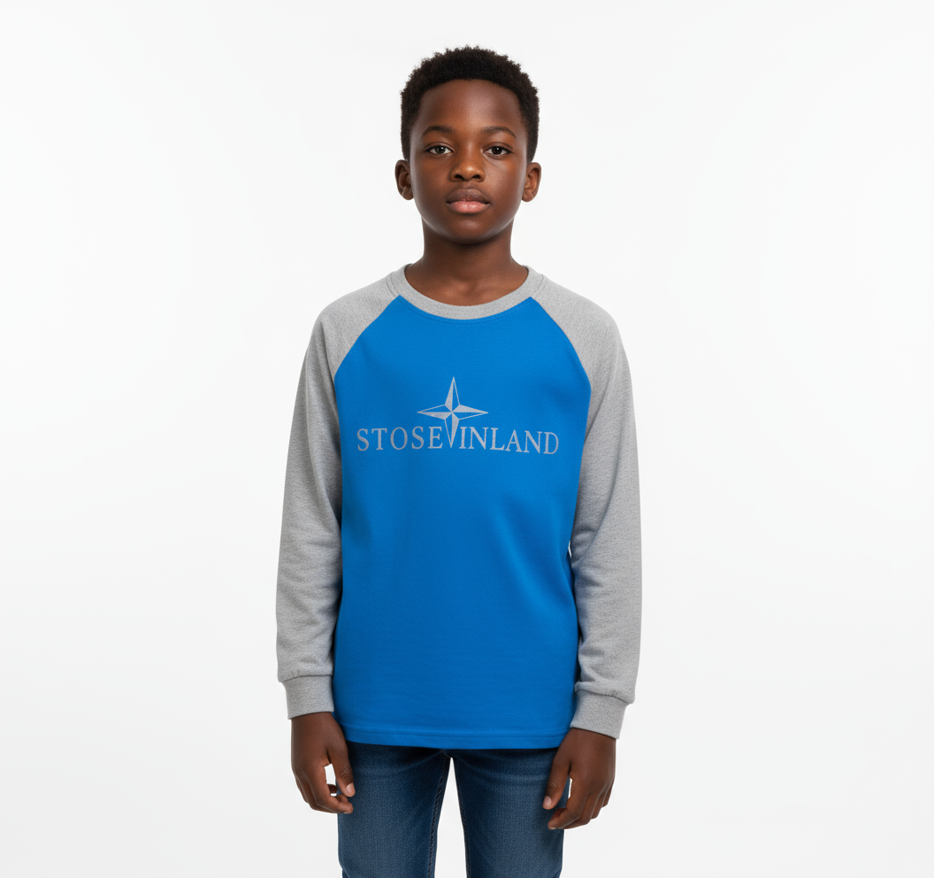 Blue Stose Inland Boys Long-Sleeved Shirt | Sizes 120–150 | 100% Cotton