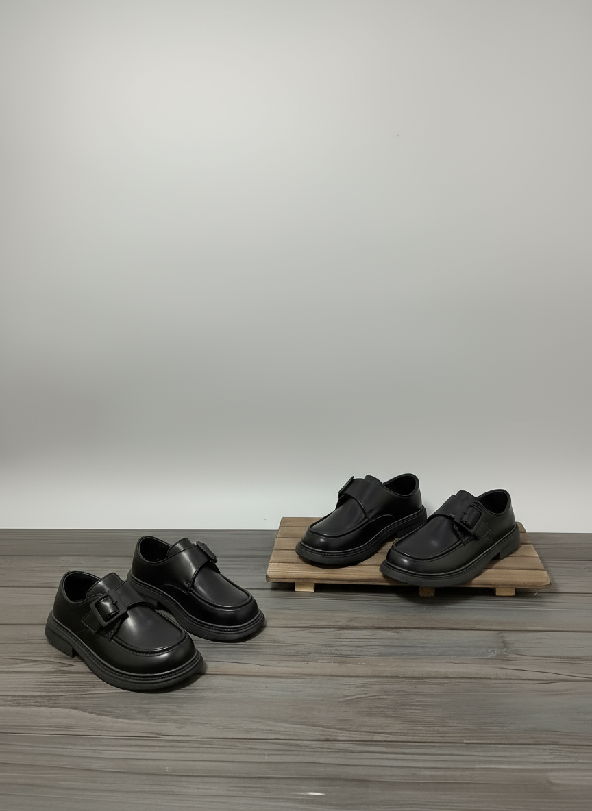 Boys’ Black School Shoes | Durable Comfortable Footwear | Sizes 29–39