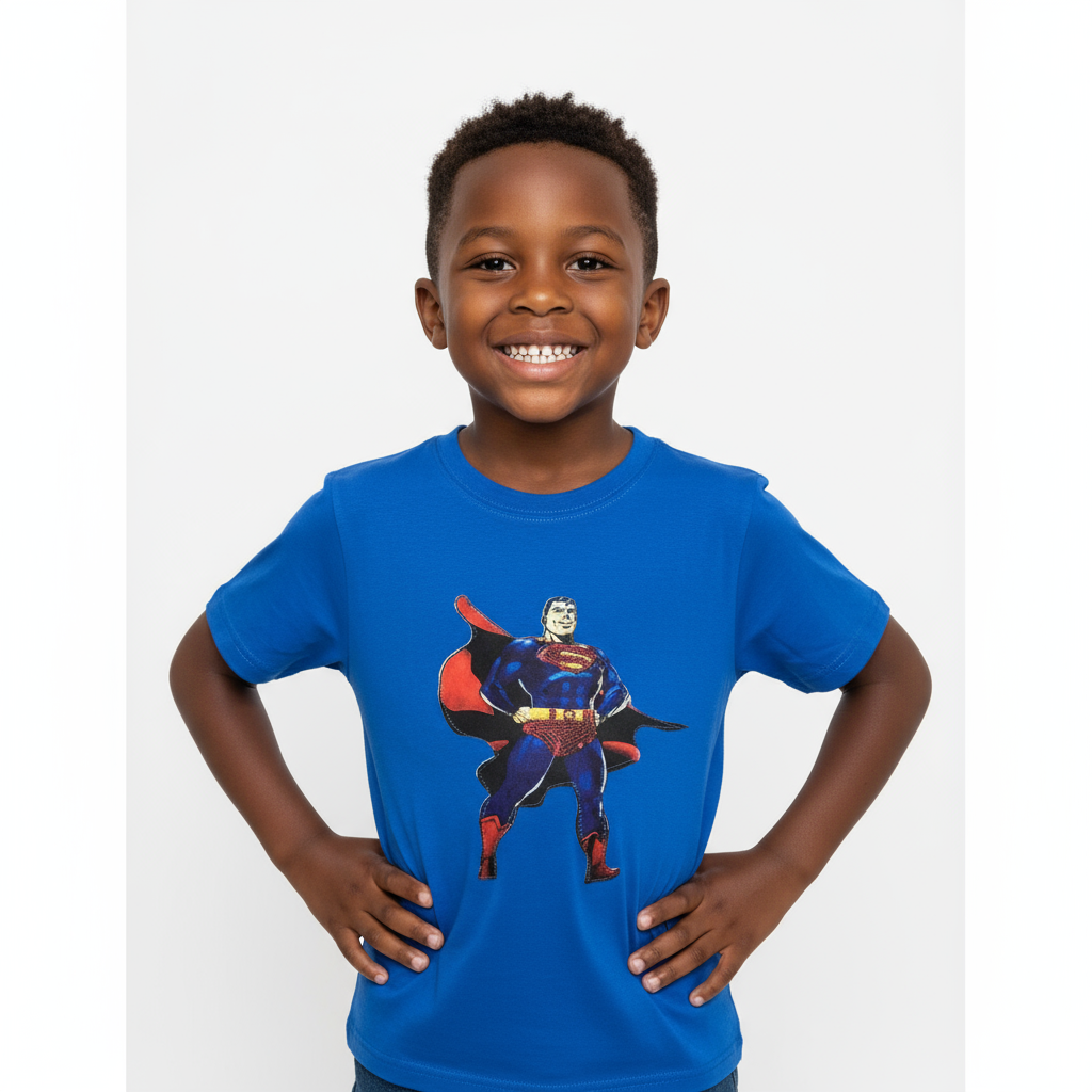 High Quality Superman Themed Boys’ Sequin T-Shirt | Size 6–7 | Sparkle & Fun