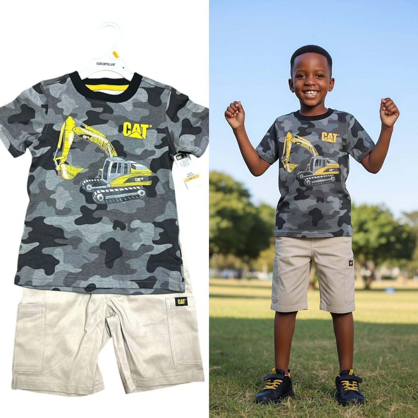 CAT Boys Short Set | Sizes 2T & 4T | Comfortable Kids Outfit