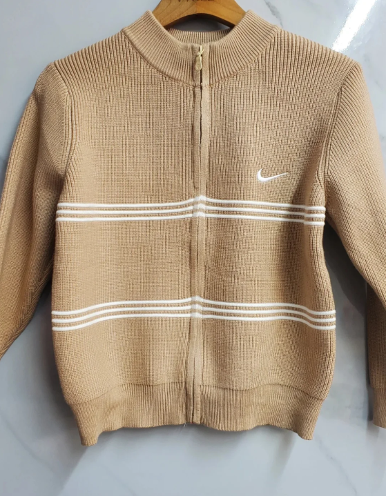 High Quality Boys’ Knitted Nike Sweaters with White Stripes | Sizes 150–180 | Black, Grey, Brown
