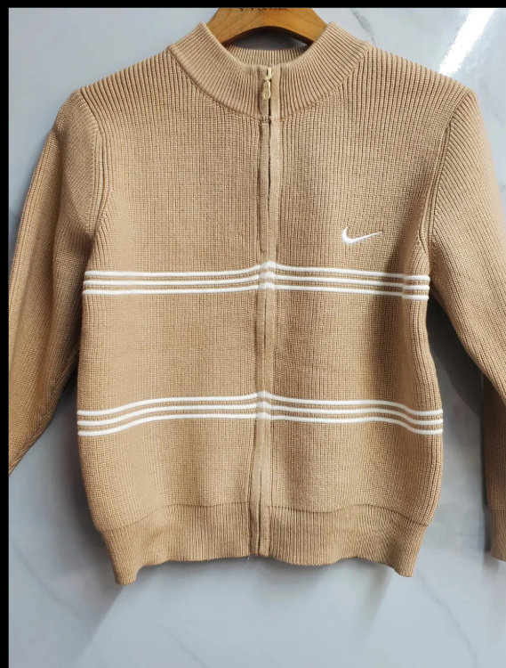 High Quality Boys’ Knitted Nike Sweaters with White Stripes | Sizes 150–180 | Black, Grey, Brown