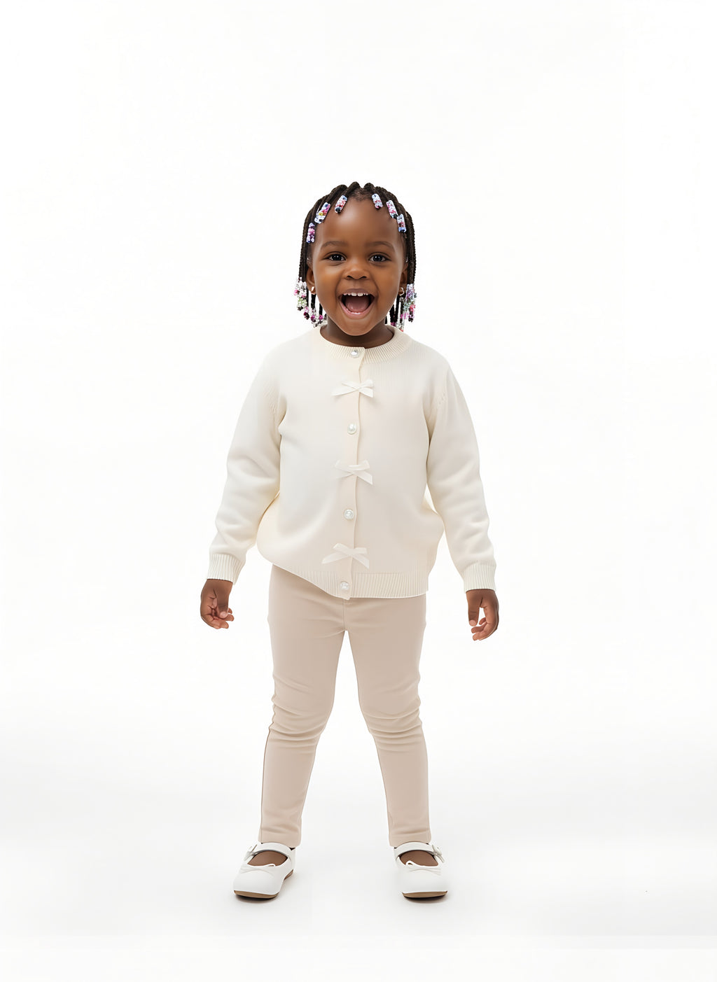 Girls’ Knitted  Quality Sweaters with Buttons | Sizes 1–5 Years