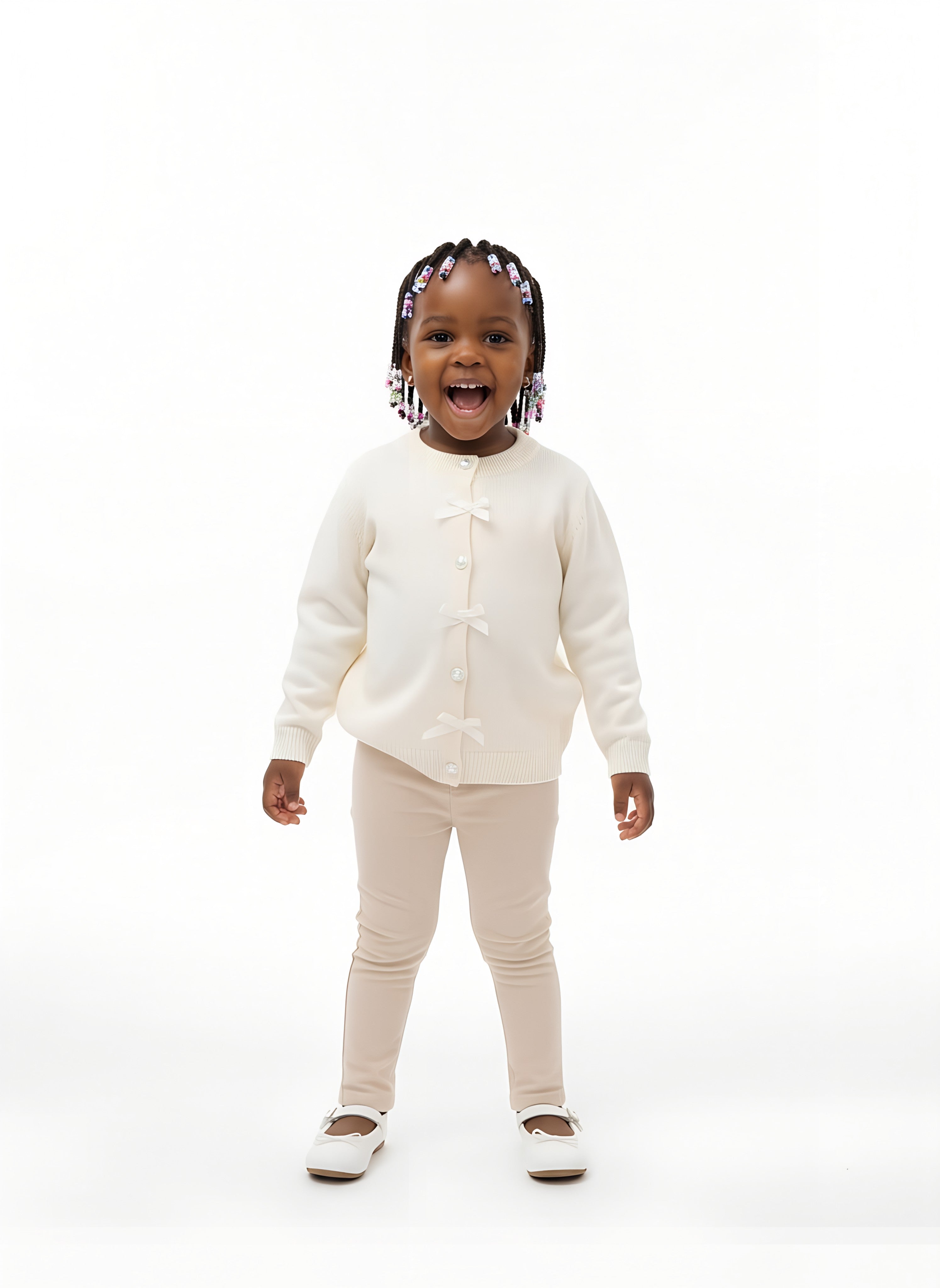 Girls’ Knitted  Quality Sweaters with Buttons | Sizes 1–5 Years
