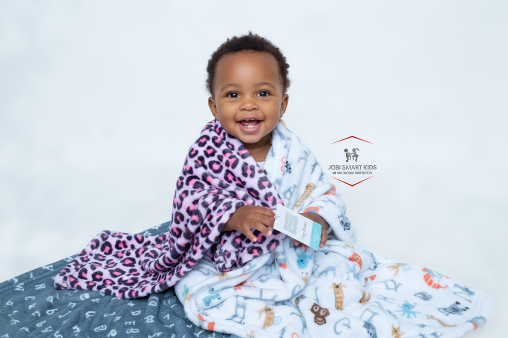 Soft Fleece Baby Blanket | Grey, Pink & White | Cozy & Gentle for Newborns