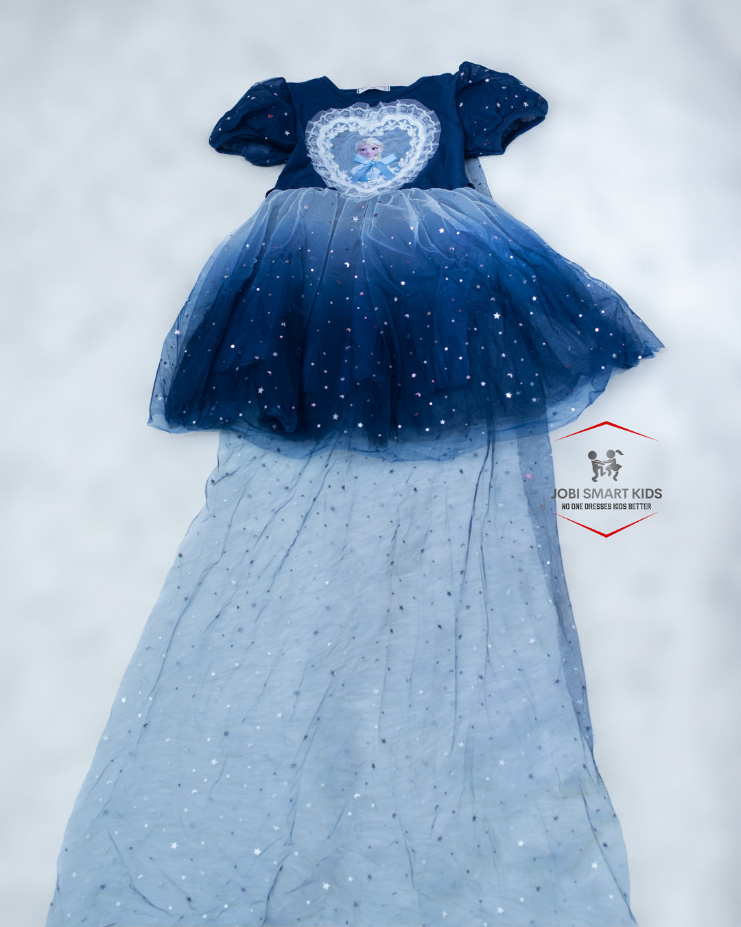 Navy blue frozen Dress with veil