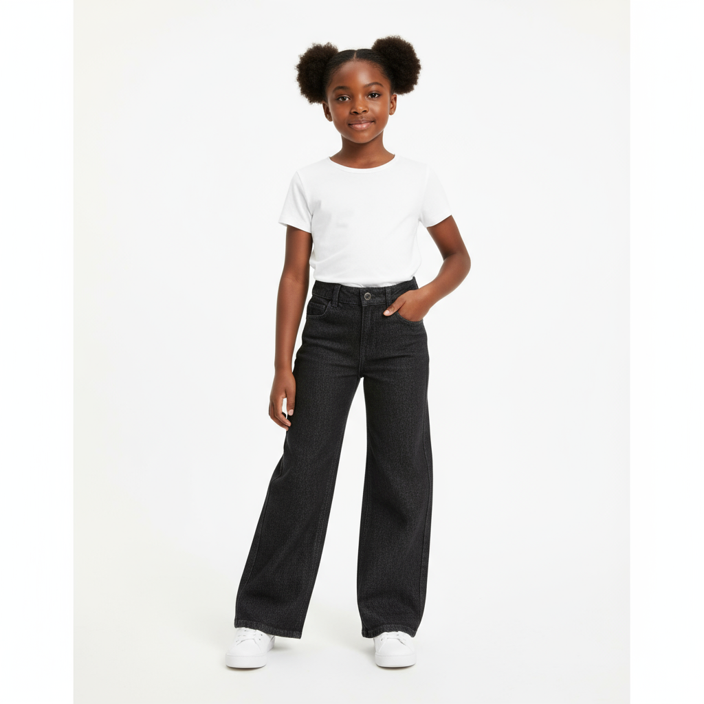 Black Denim Jeans for Girls | Durable & Stylish Everyday Wear | Sizes 8–14