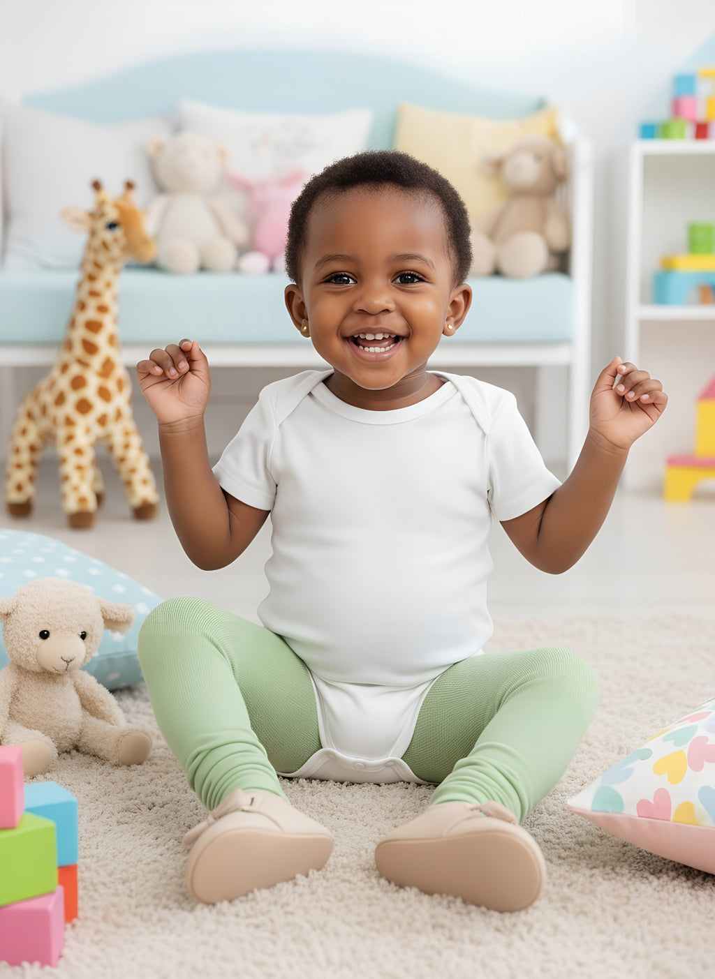 Green Light Girls' Stockings | Soft & Breathable | Size 9–12m