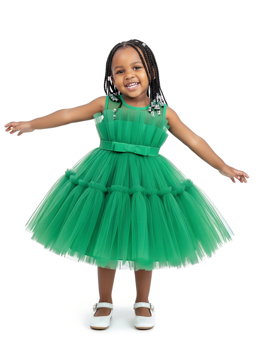 Girls’ Layered Stylish Dress | Elegant Kids Outfit | Sizes Available