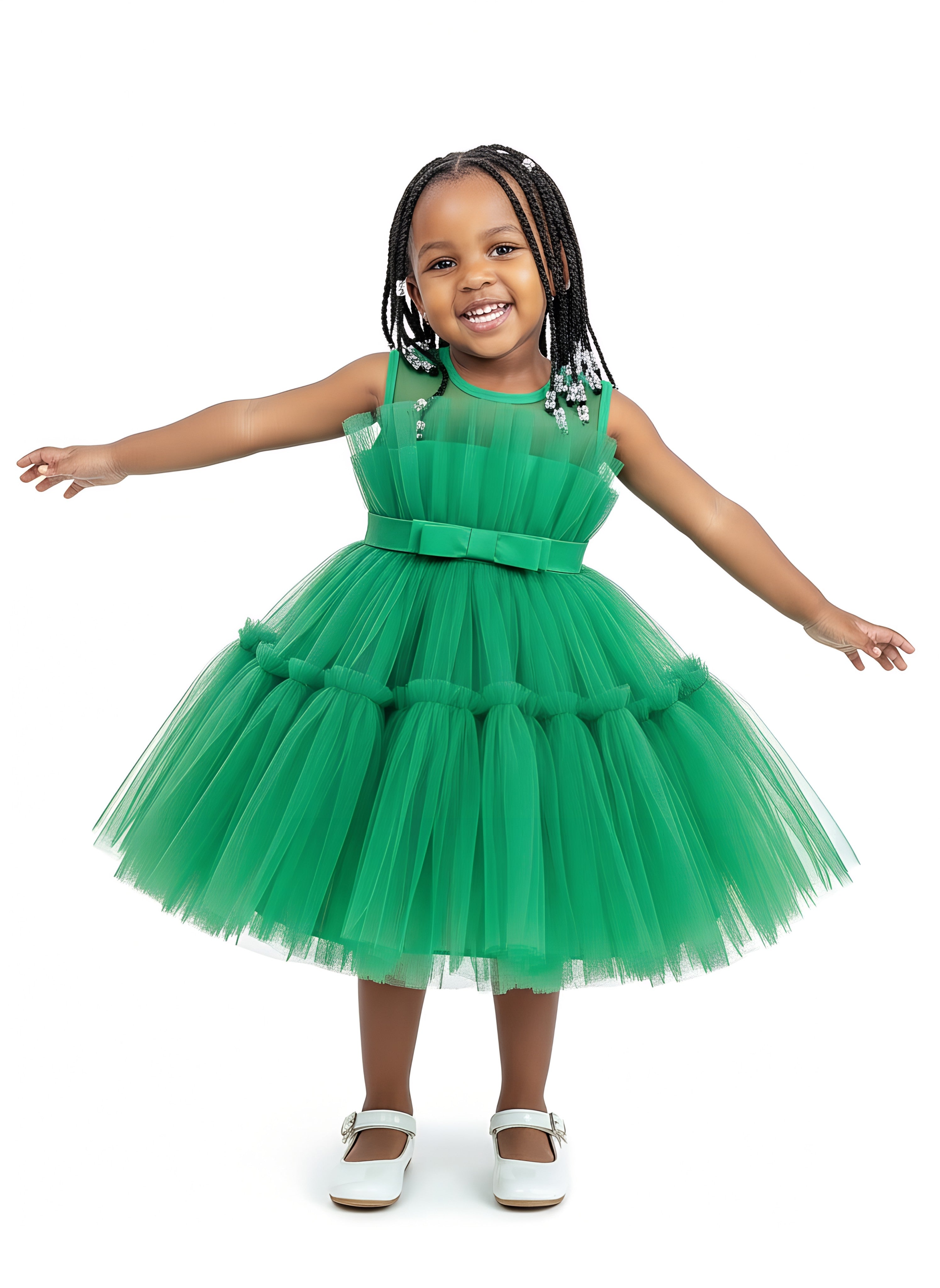 Girls’ Layered Stylish Dress | Elegant Kids Outfit | Sizes Available
