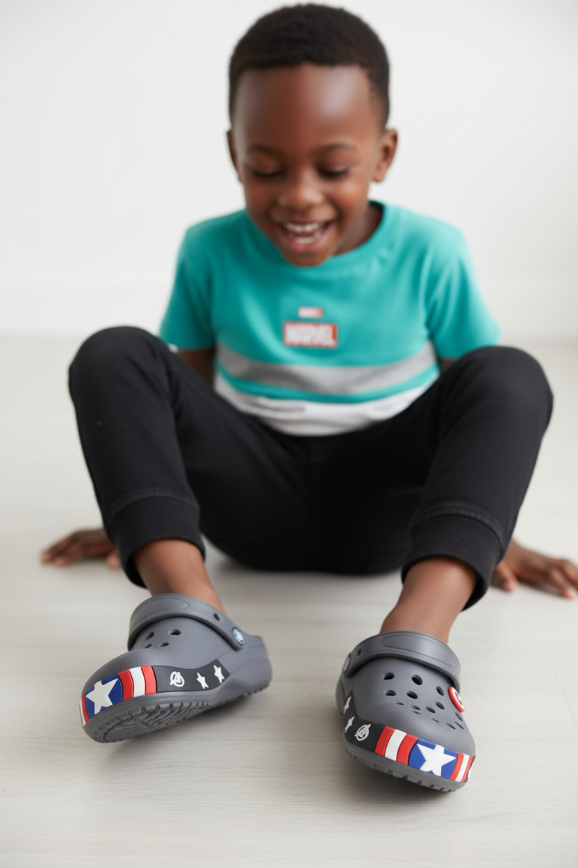 Avengers Boys’ Crocs Grey | Comfortable & Durable Kids Footwear