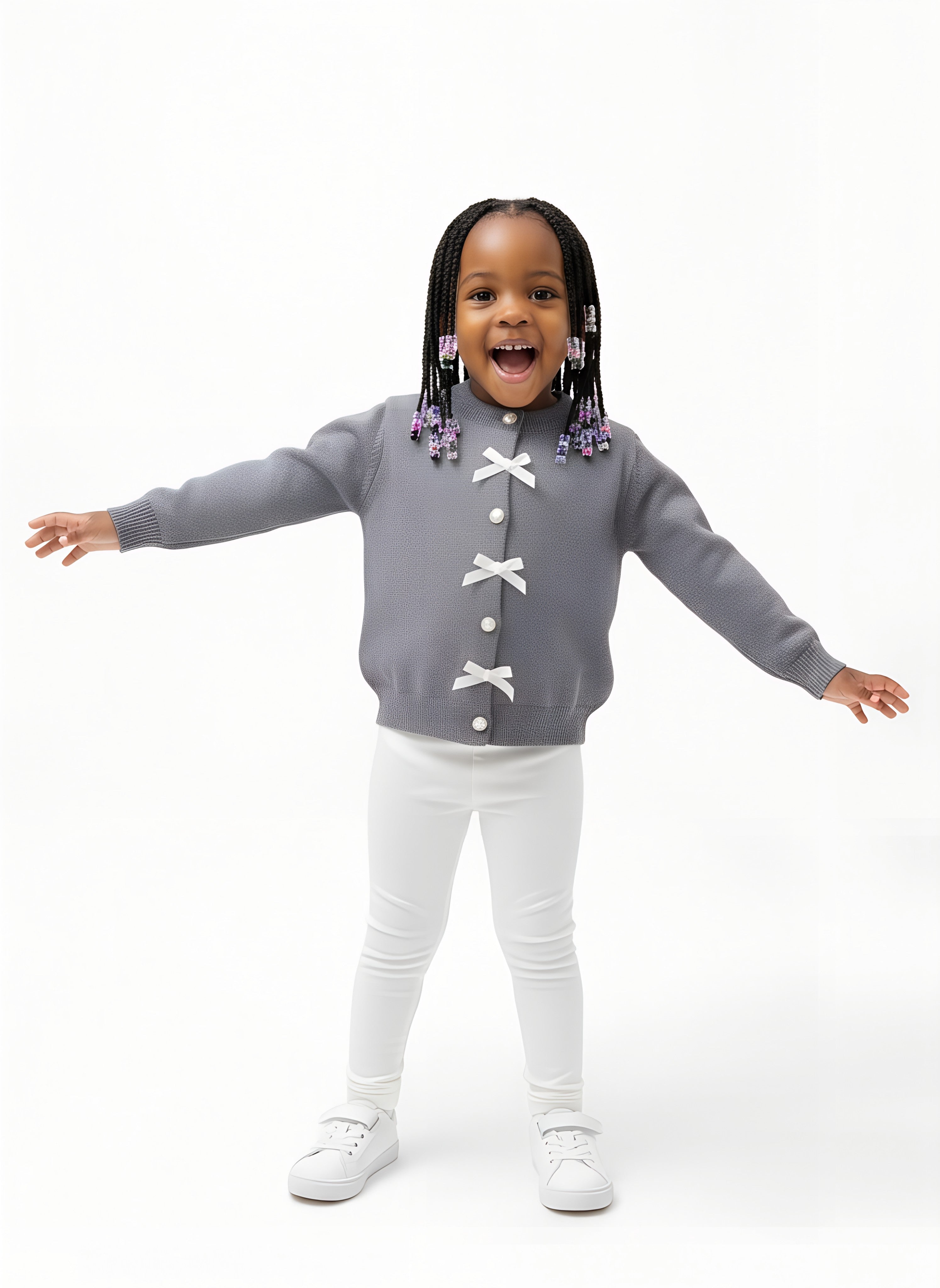 Girls’ Knitted  Quality Sweaters with Buttons | Sizes 1–5 Years