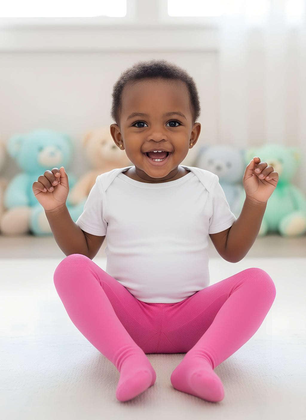 Hot Pink Light Girls' Stockings | Soft & Breathable | Size 2–5m