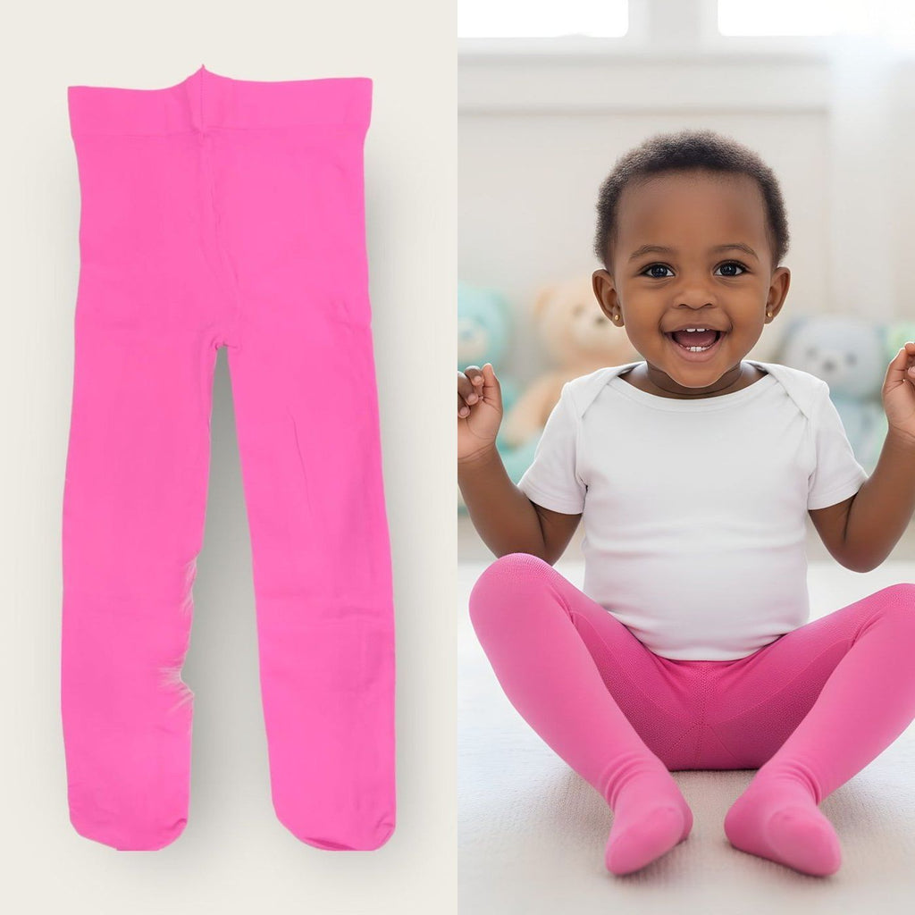 Hot Pink Light Girls' Stockings | Soft & Breathable | Size 2–5m