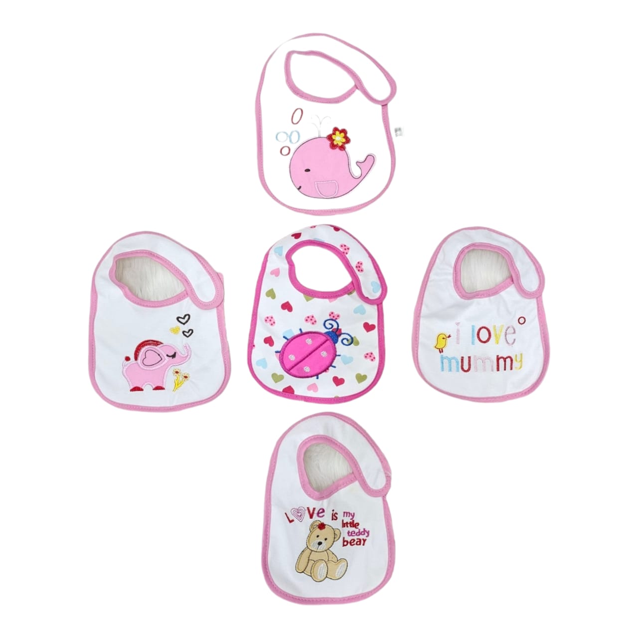 Girls pink bibs set