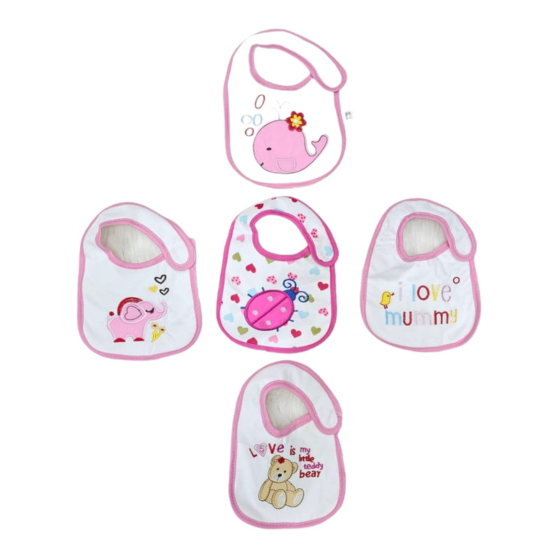 Girls pink bibs set