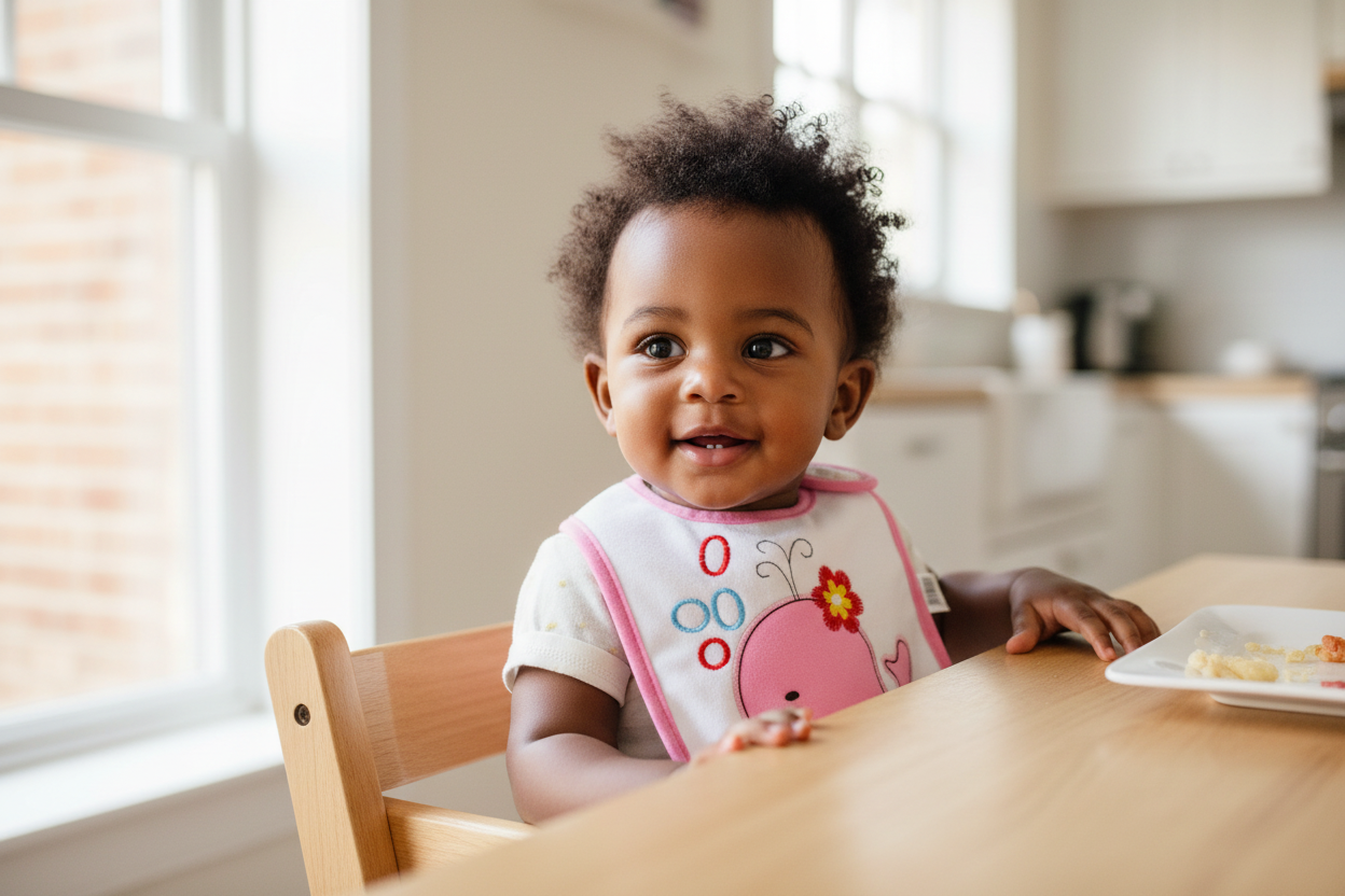 Girls’ Pink Themed Bibs Set (5pcs) | Fun & Functional Mealtime Essential
