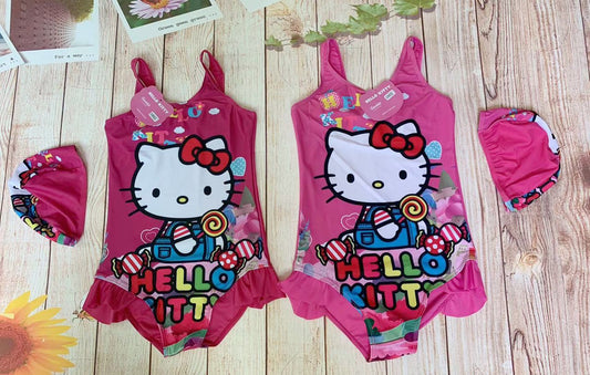 Girls hello kitty swimming costume