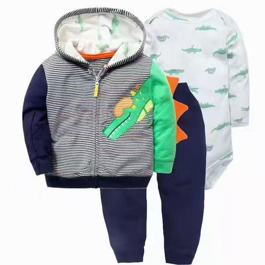 Three piece dinosaur track suit set