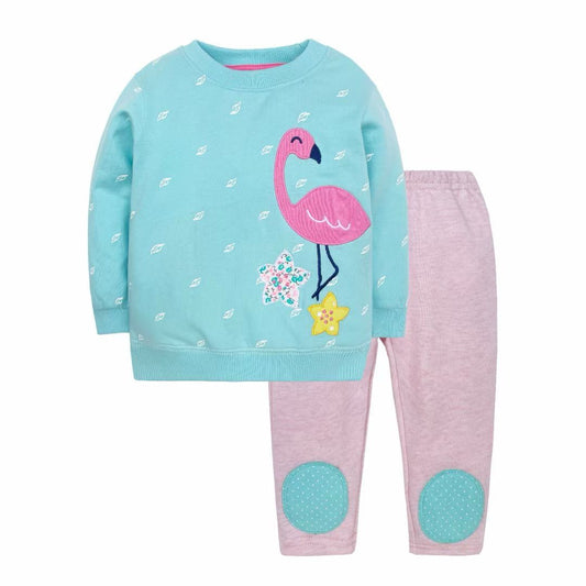 Two piece flamingo girls track set